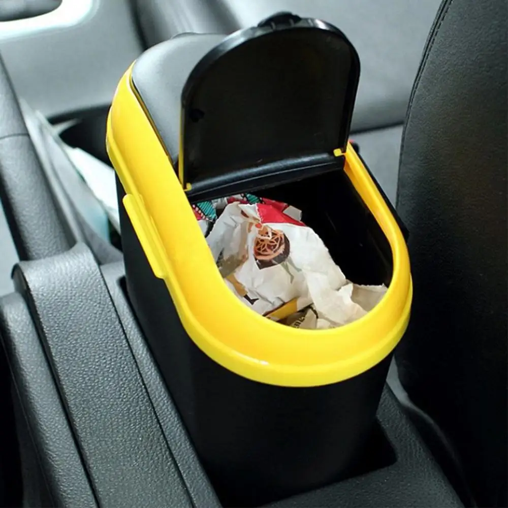 Креативная откидная крышка Автомобильная корзина для мусора Авто Мини подвесной мусорный ящик съемный боковой двери мусорный пакет с ручками