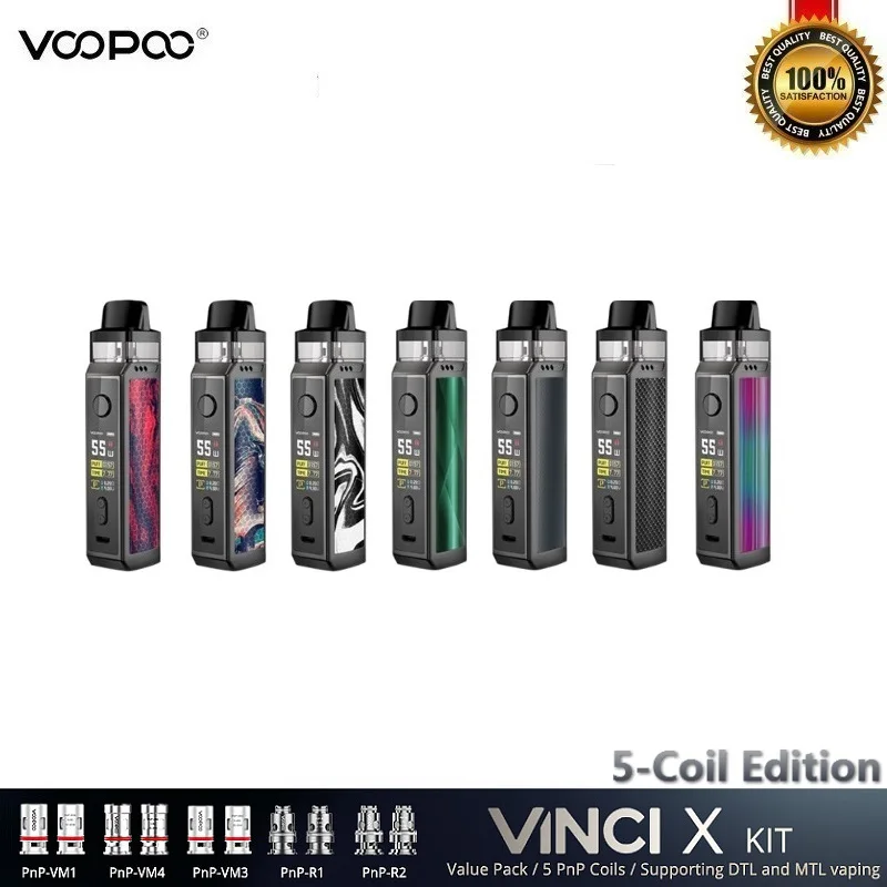 

Original Voopoo Vinci X Pod Kit 5.5ml Tank 5 Coil Edition 70W Powered By Single 18650 Battery Vape Kit Vs Vinci Mod Kit Drag 2