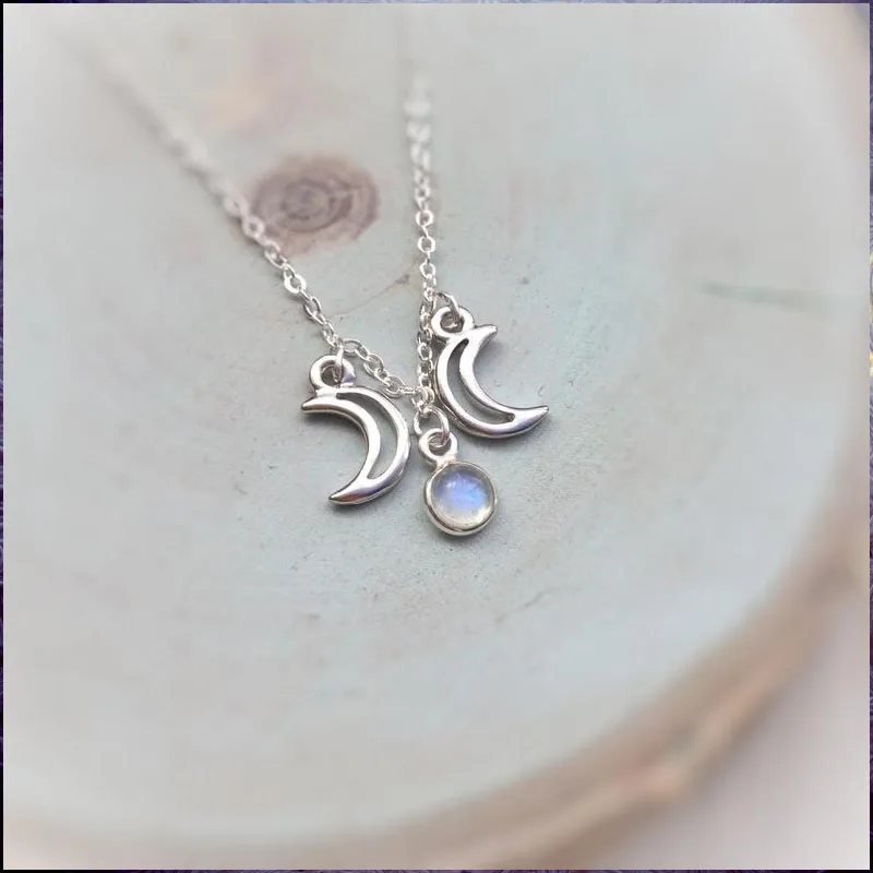 Triple Moon Necklace wiccan jewelry triple goddess pentacle necklace pentagram necklace pagan necklace - Image 6