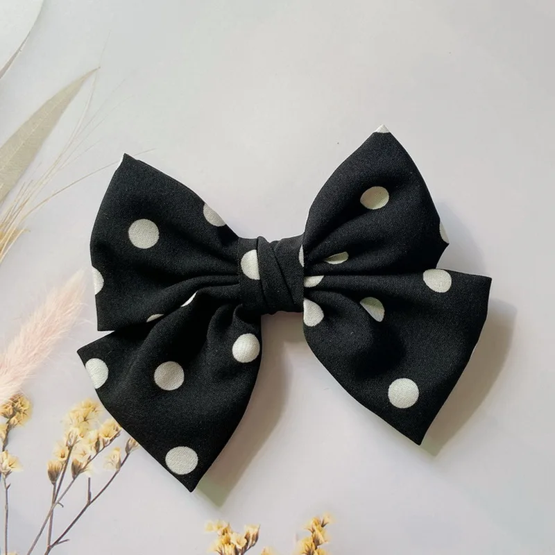 Children New Candy Color Dots Large Hair Bow Hairclips Girls Cute Plaid Bowknot Barrette Kids Hair Clips Baby Hairgrips Headwear