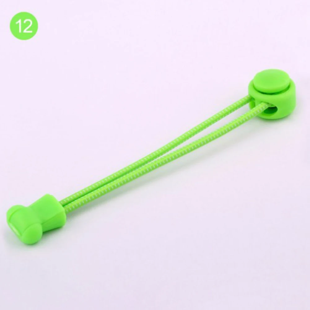fluorescent green 1 пара шнурков для обуви без завязок, эластичные шнурки с пряжкой, шнурки для детей и взрослых, быстро тянущиеся кроссовки, шнурки для обуви, шнурки для шнурков - Цвет: fluorescent green