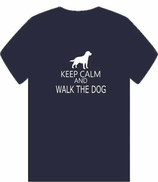 KEEP CALM AND WALK THE DOG MENS T SHIRT S-3XL LABRADOR ALSATIAN POODLE TERRIER | Мужская одежда