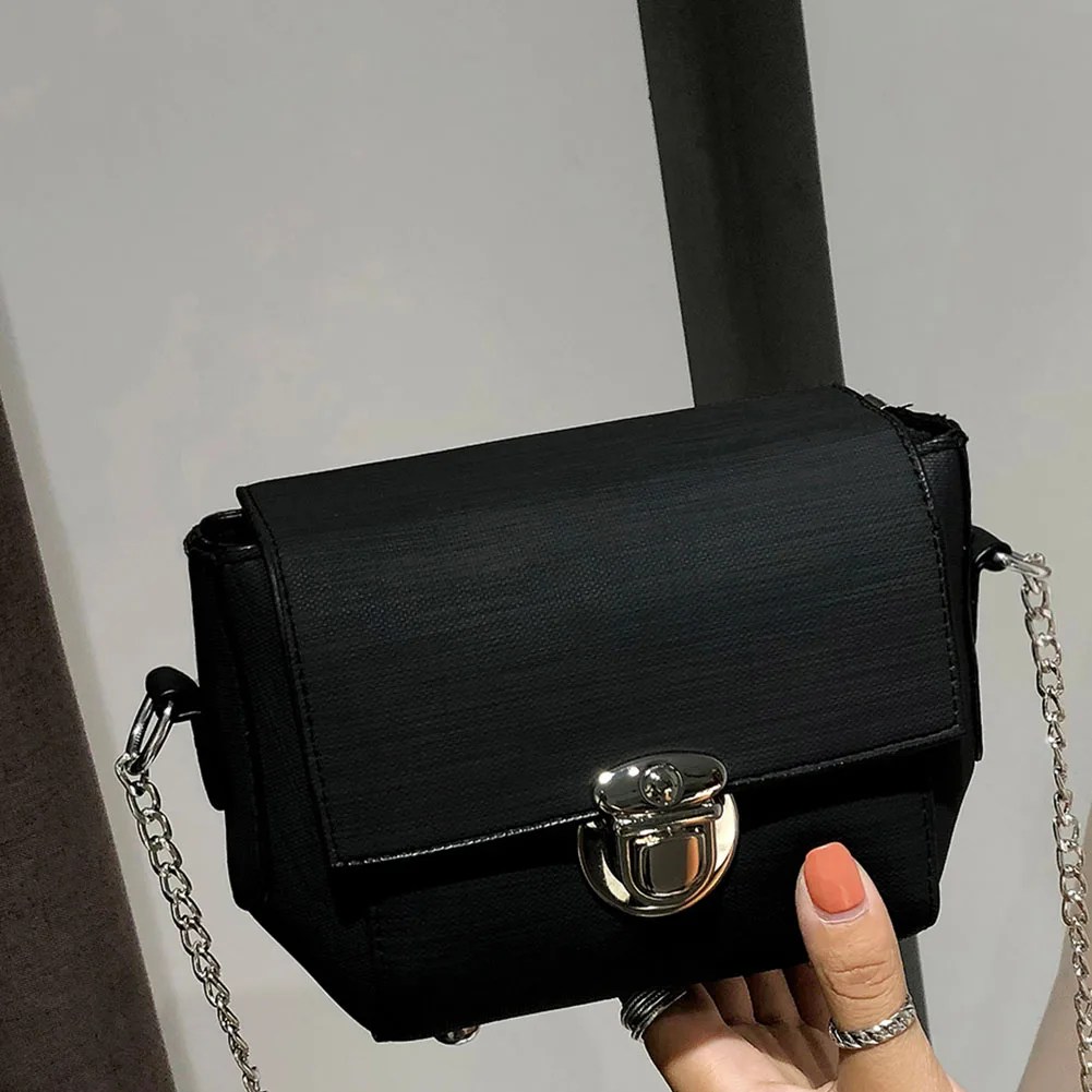 Для женщин Подарочный металлический цепочка из искусственной кожи Tote Сумочка для свидания сумка через плечо сумка на одно плечо вечерние сумка с застежкой клапаном Курьерские сумки мини