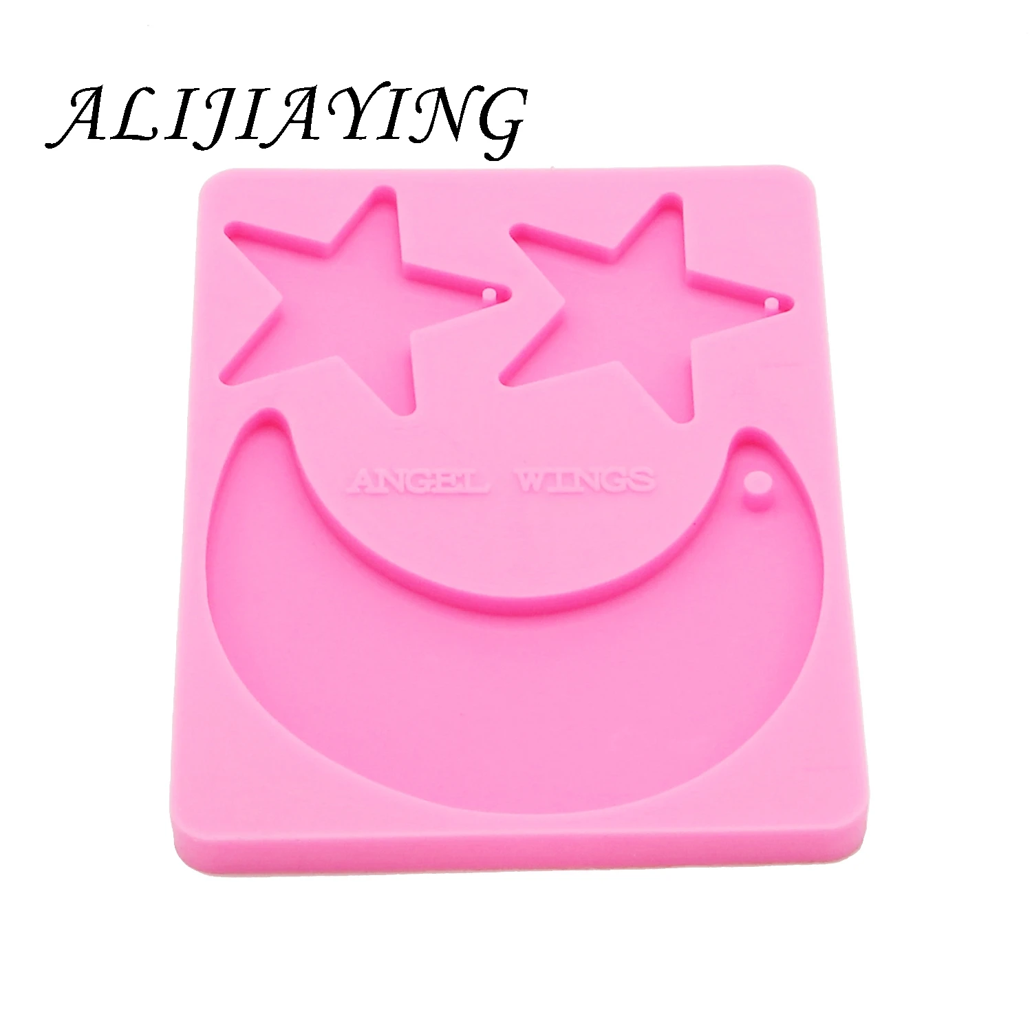 Shiny Star moon keychains Molds silicone mould for key ring Pendant resin Craft DIY epoxy keychain mould DY0118