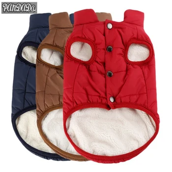 

Fashion Dog Cotton Clothes Buckle Winter Warm Windproof Polyester Cotton Three-color Multi-size Comfortable Pet Dog Coat