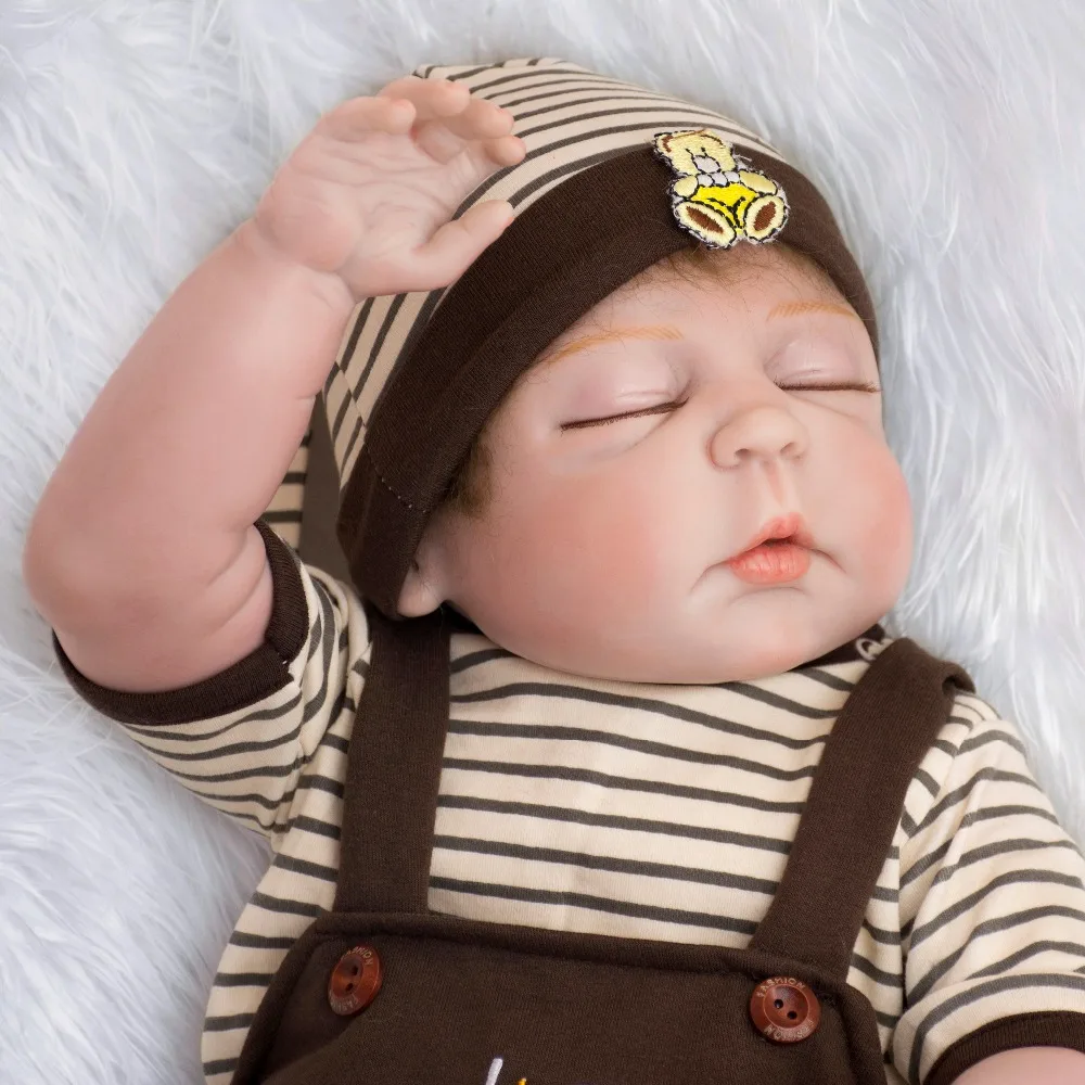 57 см полный Силиконовый reborn baby doll мальчик bebes reborn ручная краска красная кожа волосы с корнями Водонепроницаемая игрушка для ванной подарок для детей