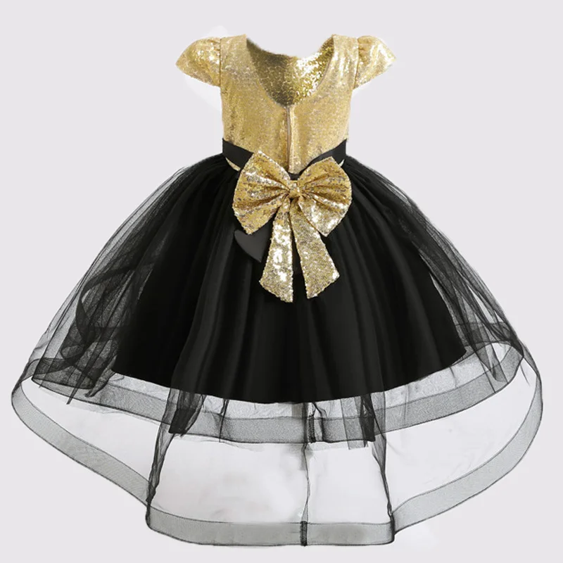 Yellow Рождество новое платье с пайетками для детей, нарядное платье для маленьких девочек платье принцессы для детей, пасхальные, карнавальный костюм для детей 2, 3, 4, 5, 6 лет - Цвет: Yellow