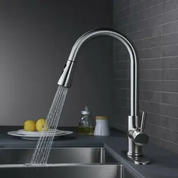 

Multifunction Stainless Steel Faucet Single Handle Pull Out Sprayer Kitchen Sink Attachment Faucets And Accessories