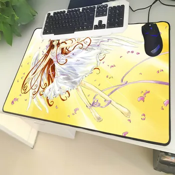 

XGZ Large Size Gaming Mouse Pad Black Lock Edge Cartoon Angel Girl Laptop PC Table Mat Cute Sister Rubber Non-slip Universal