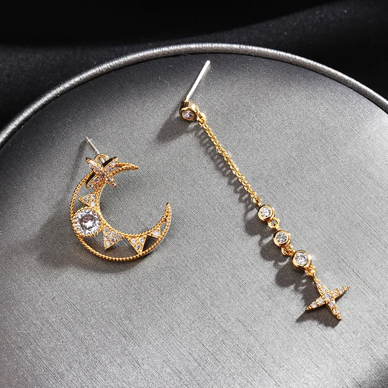 Модные серьги из искусственного фианита со звездами для женщин ювелирные