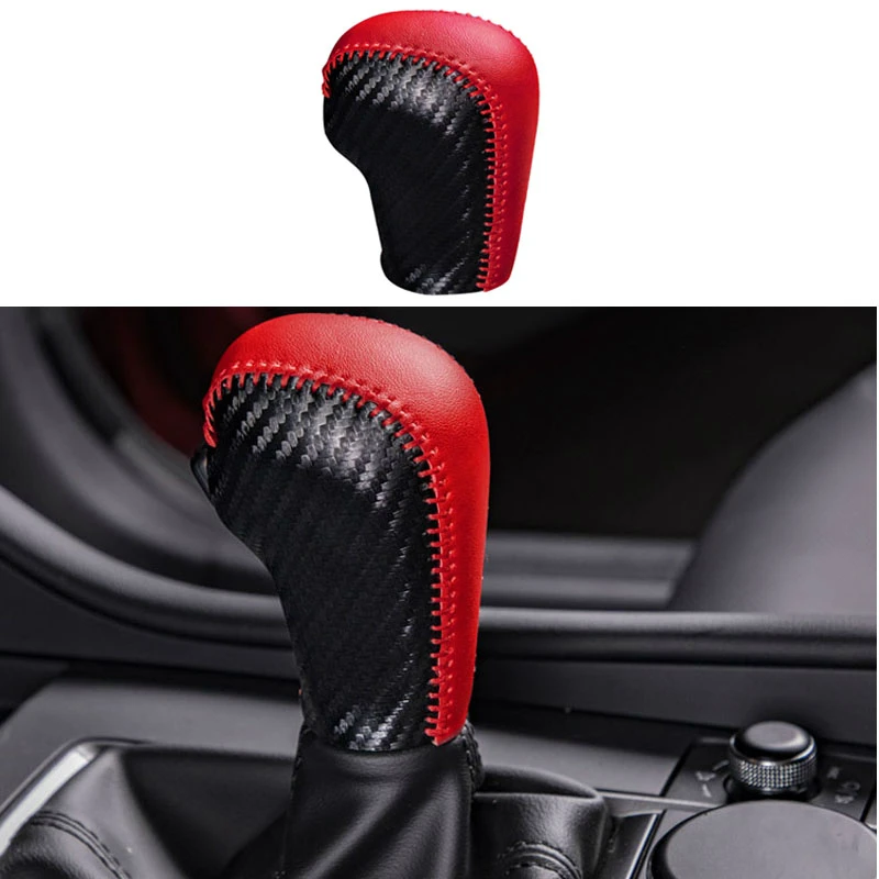 

Car Center Console artificial leather Gear cover Shift Shifter Knob Covers for Mazda 3 Axela 2020