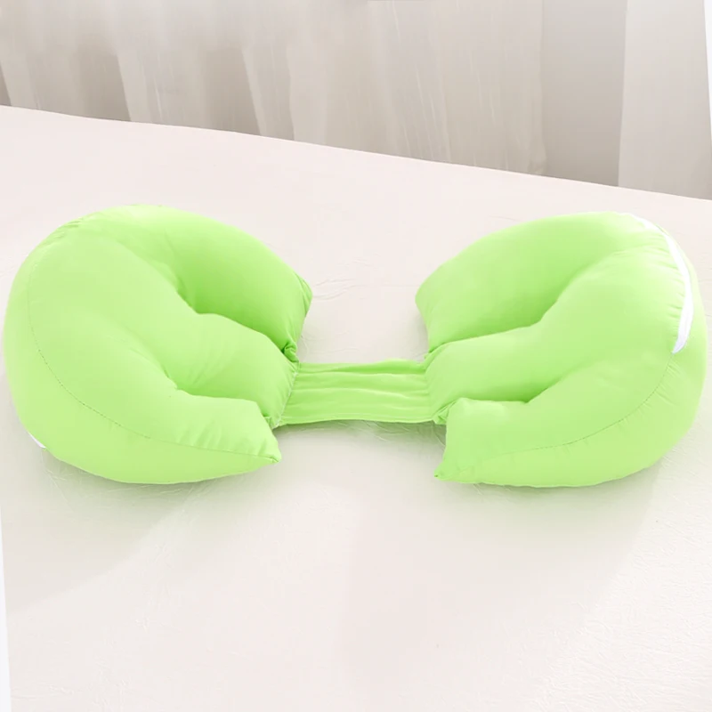 green Подушка для сна в форме бабочки, подушка для живота для беременных женщин, хлопковая наволочка, подушка для тела, боковые спальные постельные принадлежности - Цвет: green