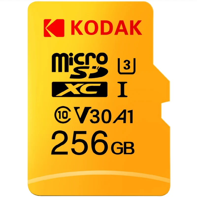 U3-256GB Kodak U3 A1 V30 класс 10 MicroSDXC/SDHC память TF флэш-карта 256 ГБ 128 Гб 64 ГБ 32 ГБ для видео и мобильного хранения - Емкость: U3-256GB