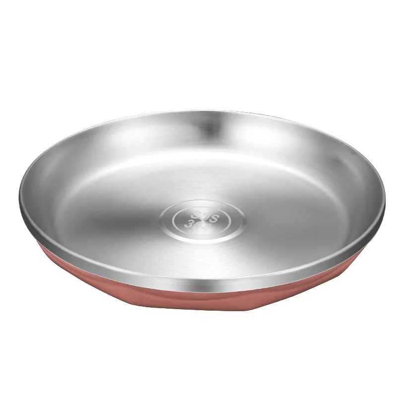Anti-scalding 304 Stainless Steel Disc Korean Dinner Plate Thickened Restaurant Household Kitchen Salad | Дом и сад