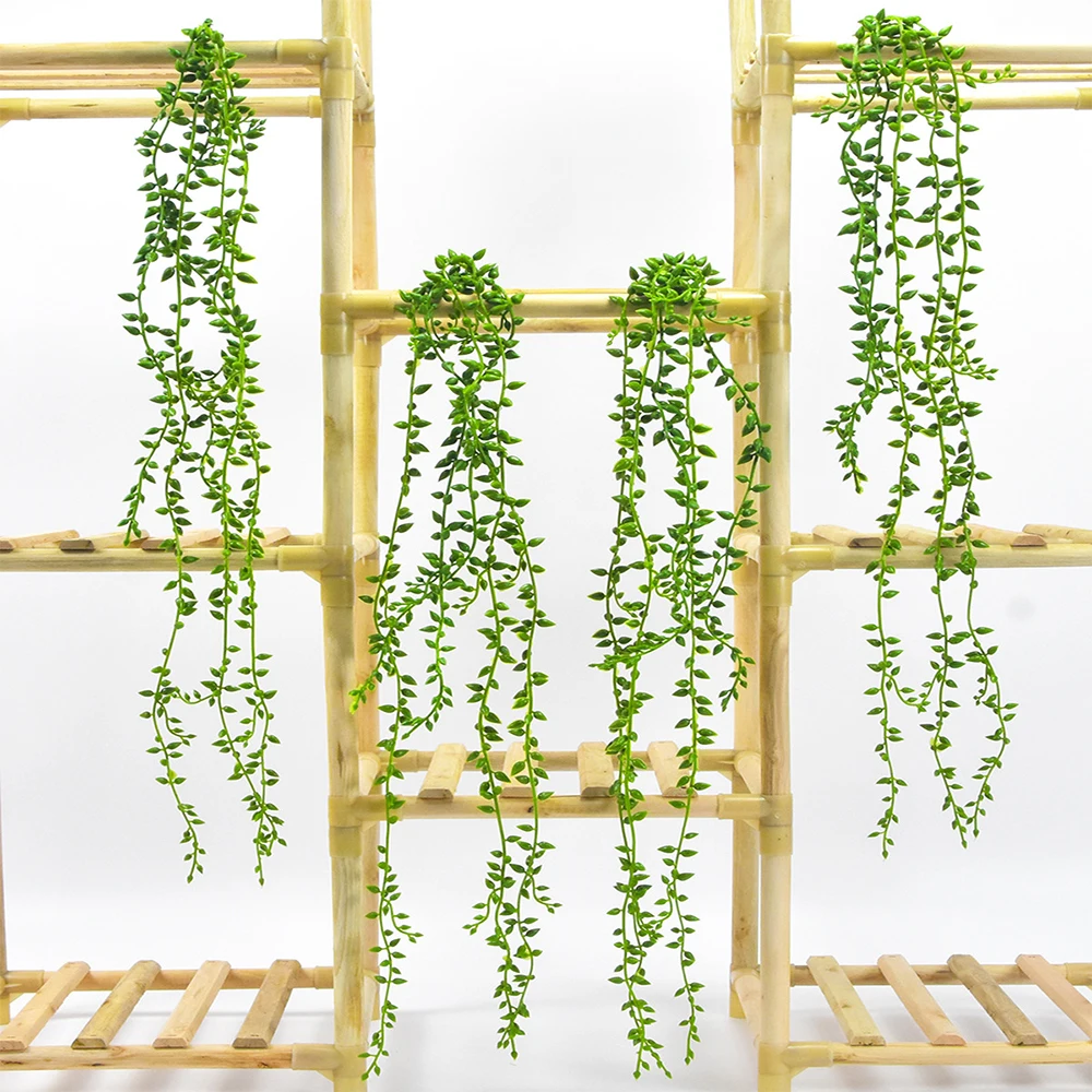 Artificial Plants Green Faux Succulents Wall Hanging Vine Decoration Plastic Lover Tears Plants Flower Vine Wall Hanging 75CM