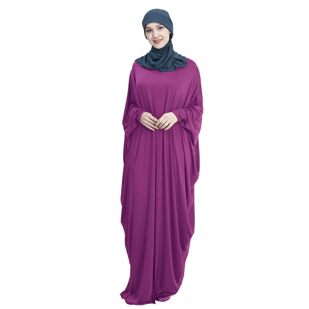 Мусульманский халат с рукавом "летучая мышь" женское платье химар абайя ислам Макси Кафтан джилбаб Рамадан сплошной цвет арабский халат молитва одежда Garm