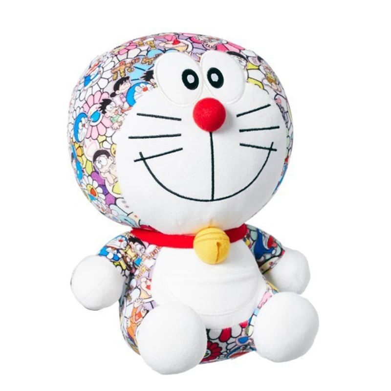Мультяшный милый Дораэмон, разноцветный солнечный цветок, Jingle Cat, плюшевая игрушка, детский подарок, супер мягкая синяя Толстая кукла, подарок, горячая Распродажа