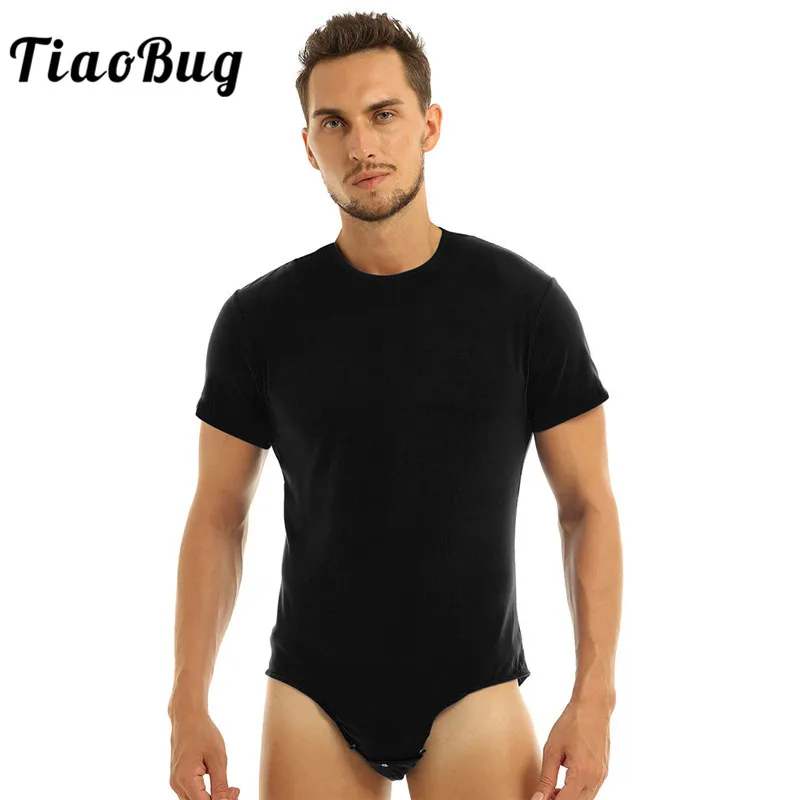 TiaoBug цельное нижнее белье для мужчин и взрослых с круглым вырезом короткими