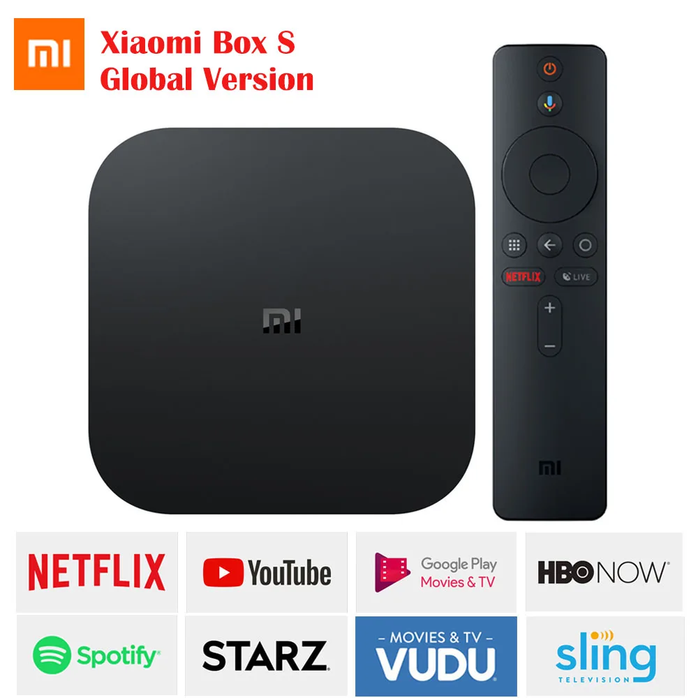 

Original Global Xiaomi Mi TV Box S 4K HDR Android 8.1 2G 8G WIFI BT 4.2 Streaming Media Player Netflix YTB Google Cast IPTV Box