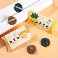 1pack=3pcs Demon I'm Pineapple Pie / I'm Egg Yolk pie Cushion Puff BB Cream Sponge Puff Soft Double-Sided Use Makeup Tool 3pcs 1