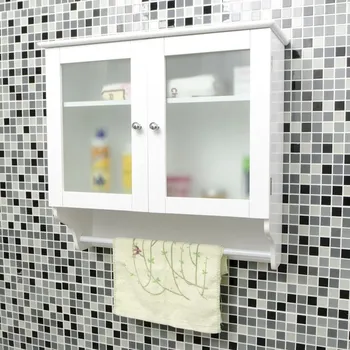 

Jinxilai Kitchen Wall-Mounted Small Wall Cabinet Bathroom Wall Waterproof Glass Hanging Cabinet Balcony Storage Hanging