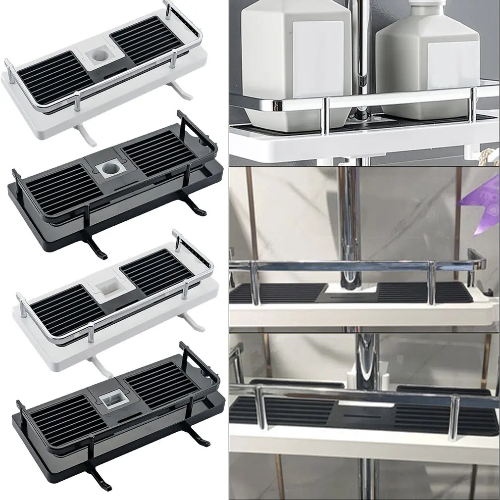 Single Layer Shower Shelf Bathroom Storage Shelf Shampoo Tray Free Drilling Lifting Shower Head Bar
