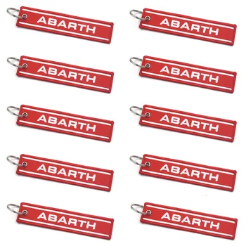 

Gzhengtong 10pcs/lot Abarth Red Car Styling Metal New 3D Emblem Badge Key Ring Key Chain Ring Fit for Fiat Abarth 500