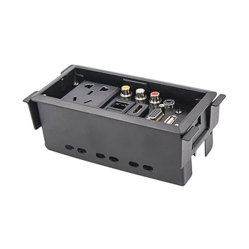 

Slide Up Hidden Installation Multimedia Desktop Socket Information Outlet Panel AC Socket Network AV 3.5mm Audio VGA HDMI USB