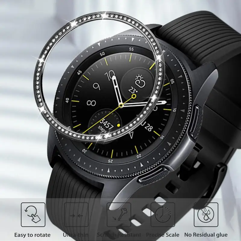 

Stainless Steel Bezel Ring + Diamond for Samsung Galaxy Watch 42mm / Gear Sport / Gear S2 Classic Protection Cover Adhesive Case