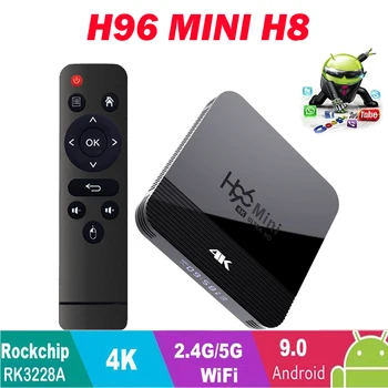 

H96 MINI H8 4k HD TV Box 4.0 Bluetooth Wifi HDMI 2.0 Android 9.0 Media Player RK3228A Quad Core 2GB 16GB AndroidSet Top Box h96