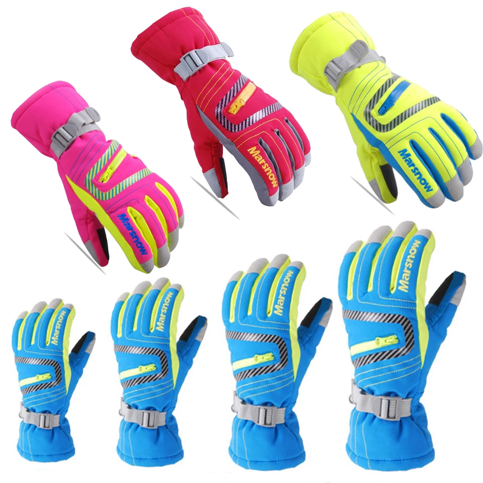 

Marsnow Winter Professional Ski Gloves Girls Boys Adult Waterproof Warm Gloves S M L XL Windproof Skiing Snowboard Gloves