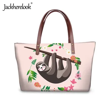 

Jackherelook Cute Sloth Printing Women Single Shoulder Bags for Teen Girls Ladies Handle Bags 2020 Travel Female Beach Bag