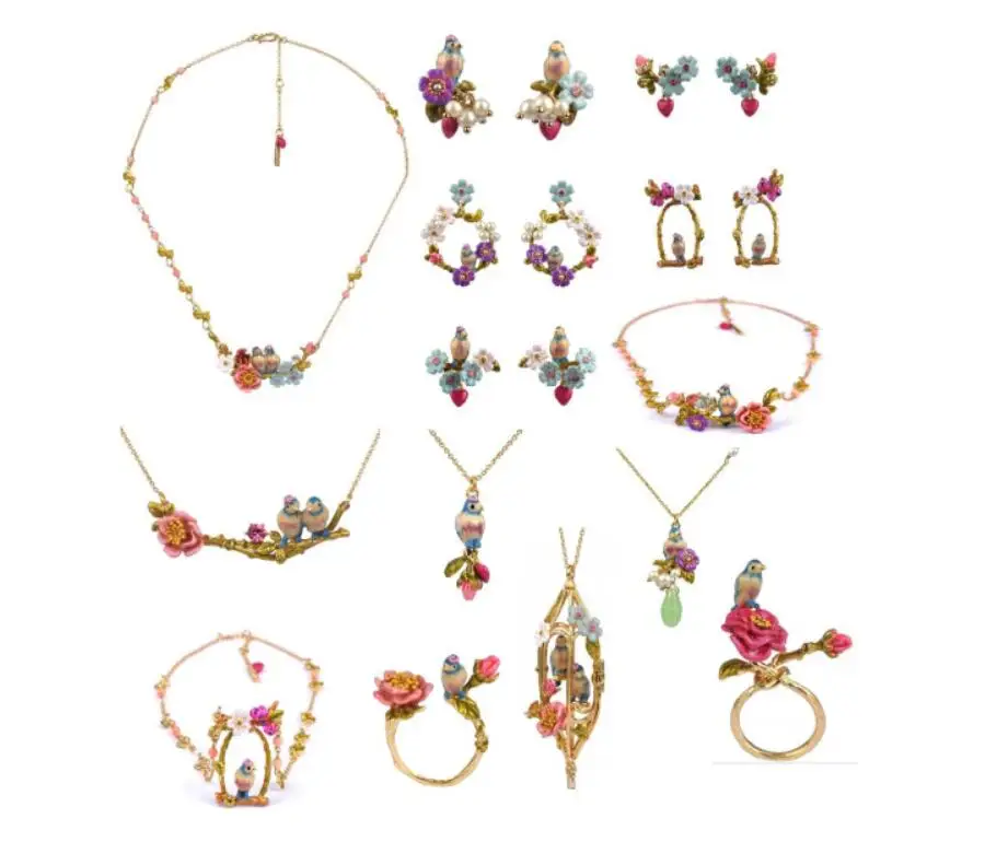 CSxjd Роскошные модные ювелирные изделия Эмаль Глазурь цветок серьги в виде птиц для женщин Подарки