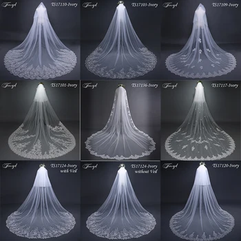 

Traugel Custom Length Wedding Veil with similar Lace to Wedding Dresses Bridal Accessories Mariage for Bride Personalized custom