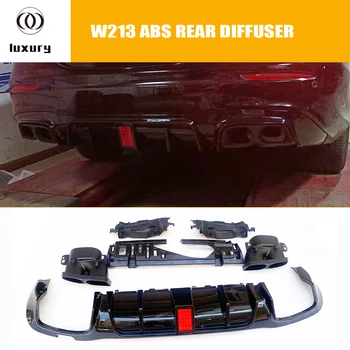 

ABS Rear Bumper Diffuser with Alloy Exhaust Tips for Benz W213 E200 E260 E300 E43 With AMG Package 2016 UP