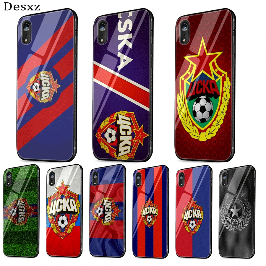 mobile phone case glass for iPhone xr x xs max 7 8 6 6s Plus cover Football CSKA Moscow |