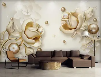 

CJSIR Custom Wallpaper Murals 3d High Quality Pearl Floral Background Walls Modern Fashion Big 3d Mural Wallpaper Home Decor