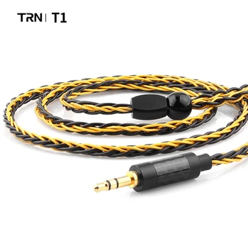 

TRN T1 Earphones cable 8 Core Gold Silver Mixed plated Upgrade cable HiFi Headphone wire 0.75mm/0.78mm/MMCX for V80 V90
