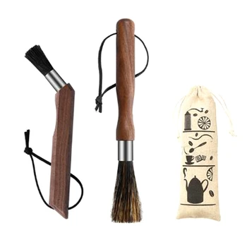 

2Pcs Coffee Grinder Cleaning Brush with Natural Bristles Lanyard Coffee Machine Brush Cleaner Tool for Barista Kitchen