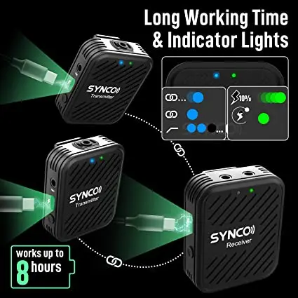 SYNCO G1 G1A1 G1A2 Беспроводной микрофон Системы 2 4 ГГц интервью петличный свободные