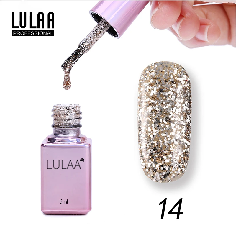 Lulaa кросс-Бордер блеск лак для ногтей Клей 15 цветов лак для ногтей фототерапия клей лазерный блеск клей стойкий не повреждает истинный - Цвет: 14