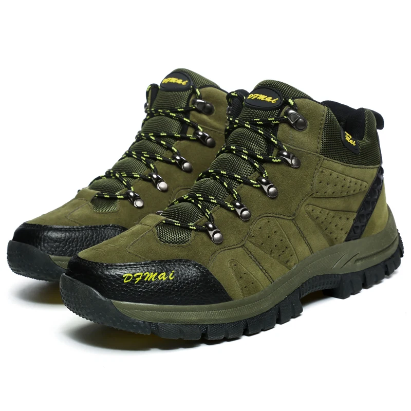 Big size 36-48 Men Boots Winter fur Snow Boots Warm Plush Lace Up High Quality Fashion Men Safety Shoes leather climbing Boots