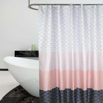 

Shower Curtain Easy Clean Bathroom Bath Curtains Ripple Thickened Geometric Color Polyester Waterproof Heigh Quality 180*180cm