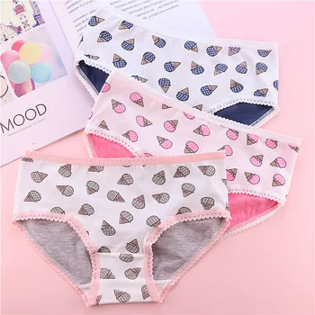 

1Pcs Women Sexy Briefs Panties Underwear Ice Cream Cute Intimates Seamless Briefs Knickers Panties Comfort Lingerie Underpants