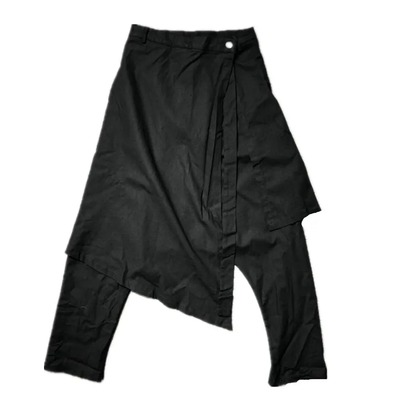 Owen Seak Men Casual Harem Pants Cross High Street Wear Hip HOP Ankle Length Pants Men's Gothic Sweatpants Spring Black