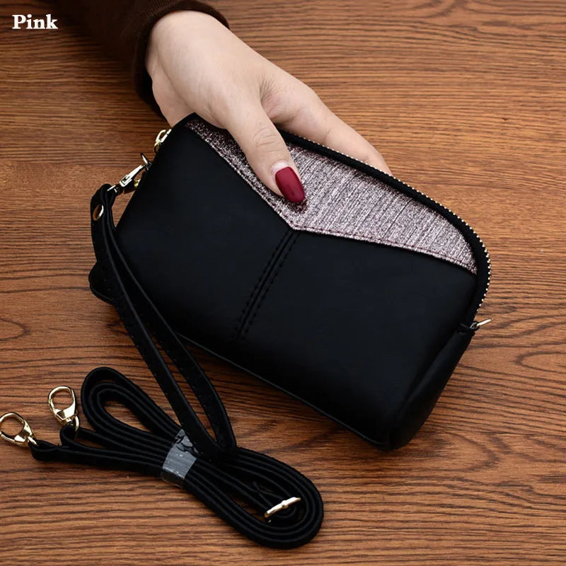 Pink Shoulder Bags Сумка на плечо женская сумка-мессенджер роскошный клатч и круговыми ремешками, маленькая сумка через плечо известных мобильного телефона BagsThe новые женские бумажник - Цвет: Pink Shoulder Bags
