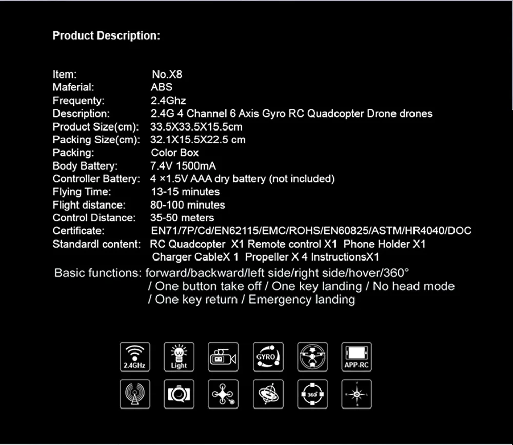 Радиоуправляемая беспилотная камера Дрон с HD 3MP 720p камера высота удерживает один ключ возврат/посадка/взлет Безголовый режим 2,4G RC Квадрокоптер