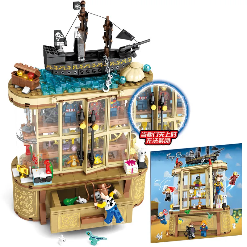 

Creator Toy Cabinet Story 4 Mini Iron Man Hulk Thor Figures Compatible Legoinglys Building Blocks Bricks Toys for Kid