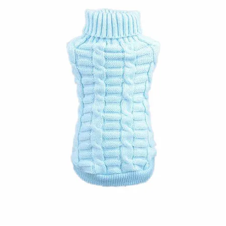 Sky Blue Одежда для собак, зимний свитер для питомцев, пальто, трикотажный свитер для щенка, одежда, теплые куртки, Конопляный джемпер, пальто с высоким воротником, одежда# B20 - Цвет: Sky Blue