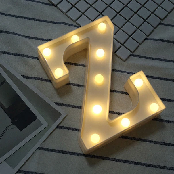 Z DIY 26 английские буквы светодиодный ночной Светильник Marquee знак Алфавит 3D настенный ночной Светильник домашняя одежда для свадьбы, дня рождения Декор - Цвет: Z